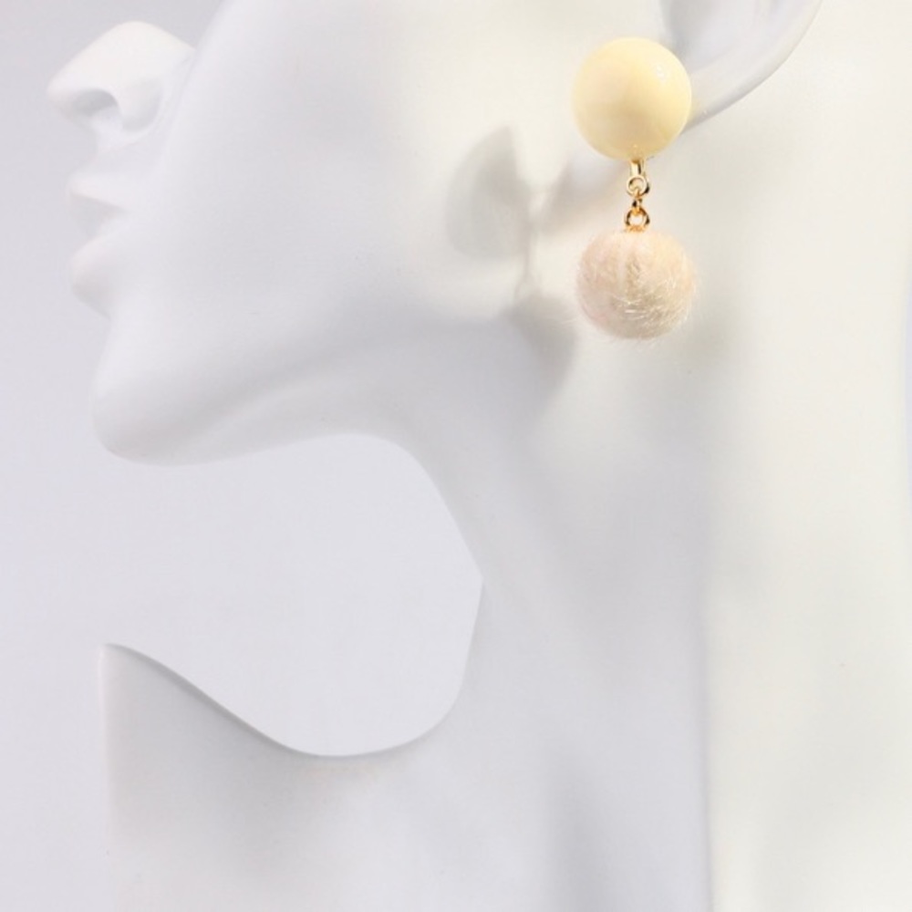 SALE Yellow fuzzy earrings